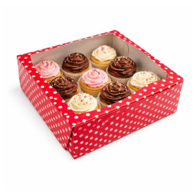 Caja cupcakes decorada x 9 cav x und