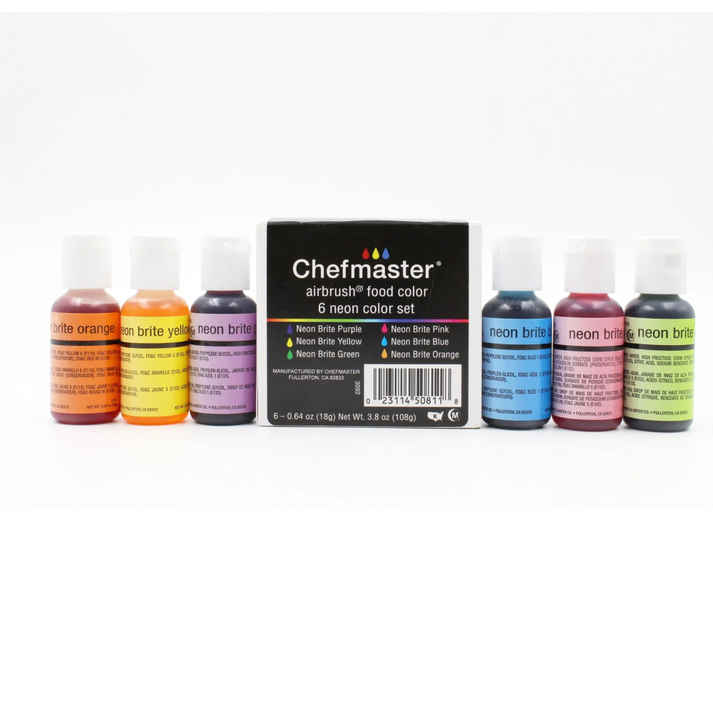 Kit colorantes aerografo neon x 6 Und