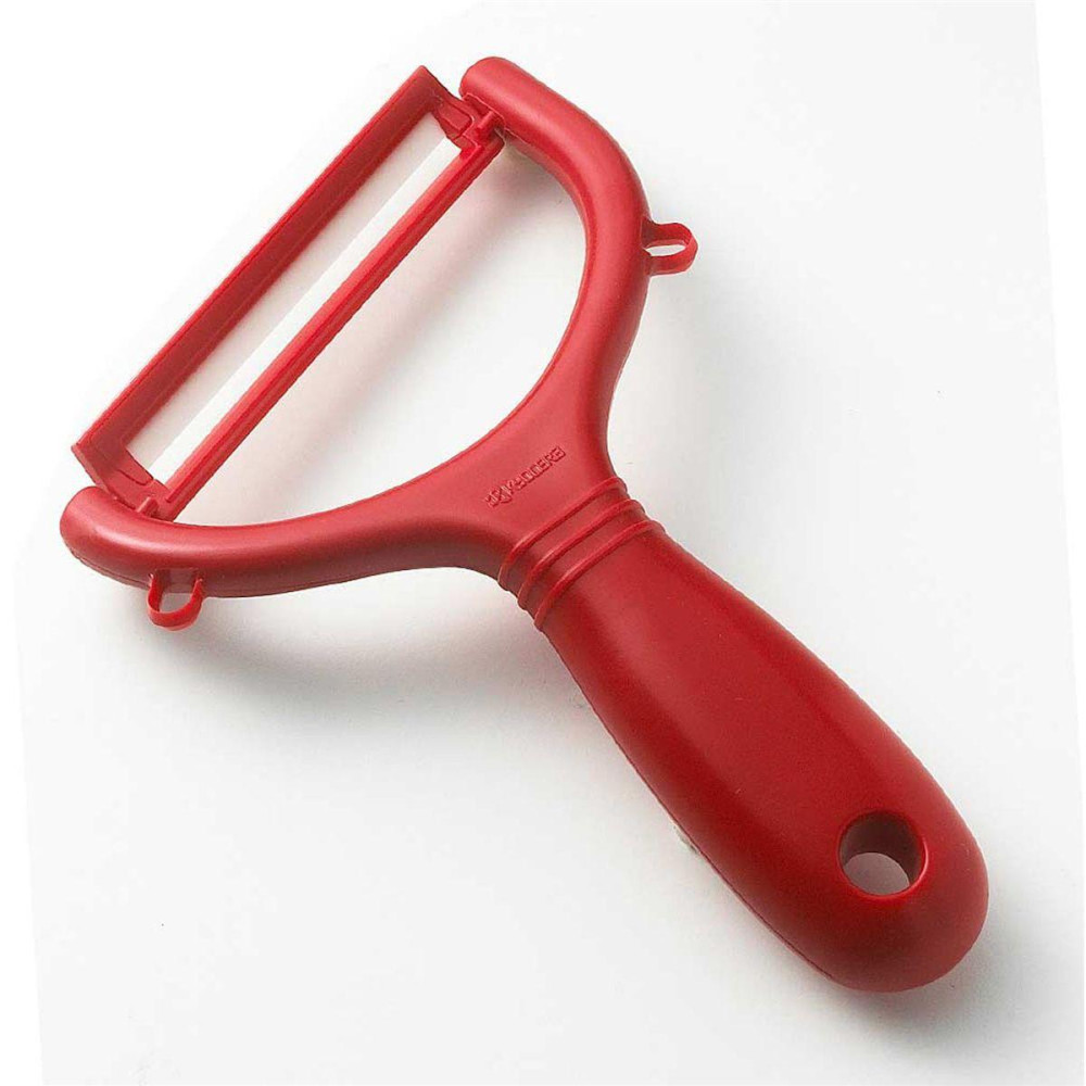 Pelador de cerámica ancho rojo