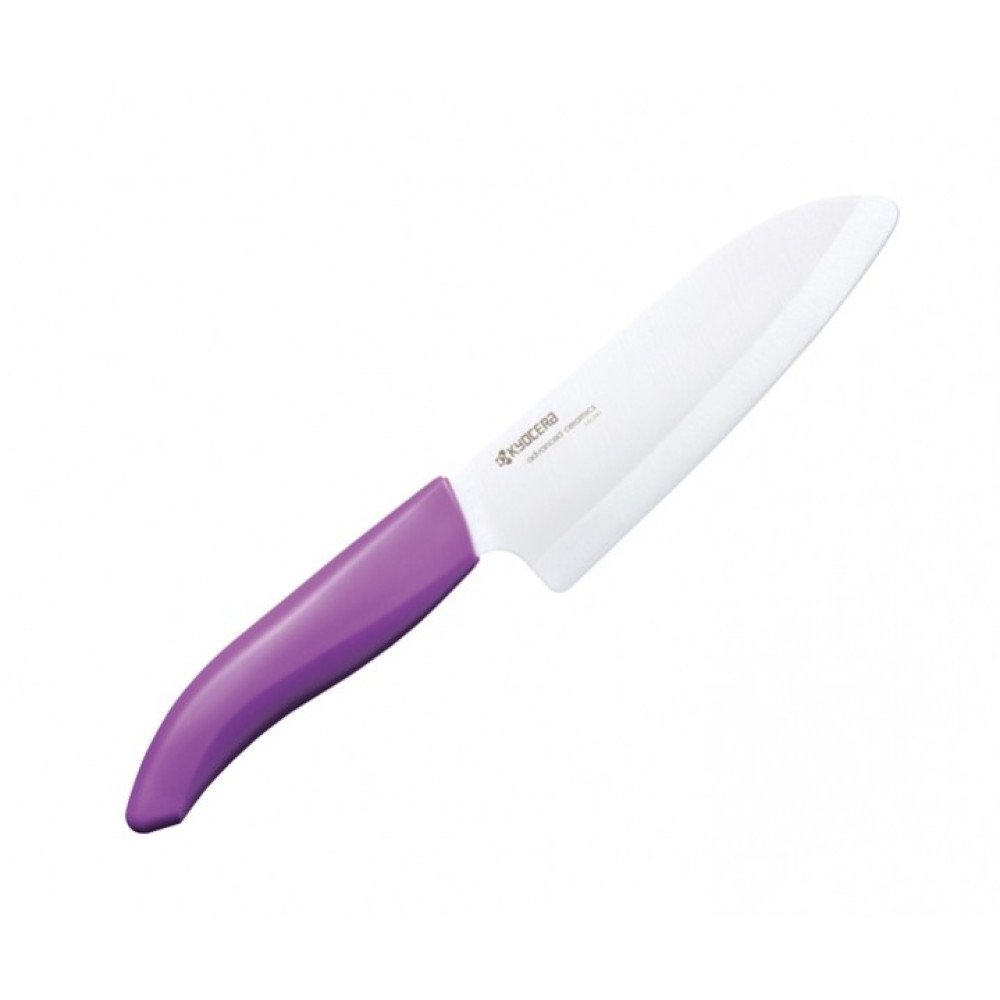 Cuchillo Santoku de cerámica morado 13 cm