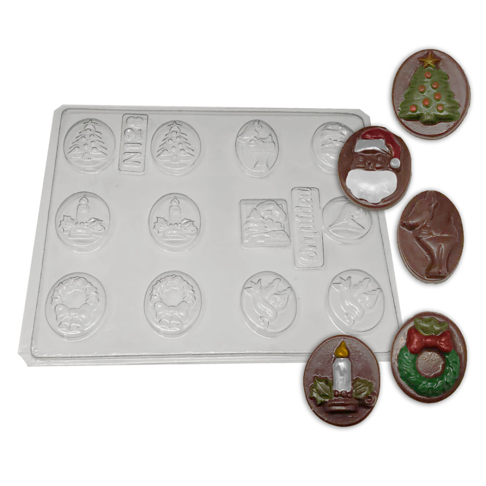Molde medallas navidad x 12