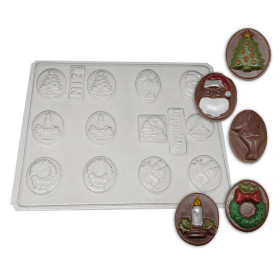 Molde medallas navidad x 12