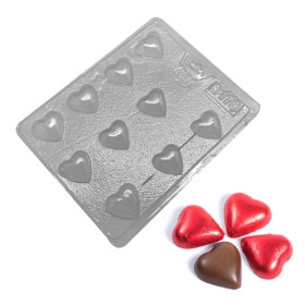 Molde chocolate corazones x 10 cav