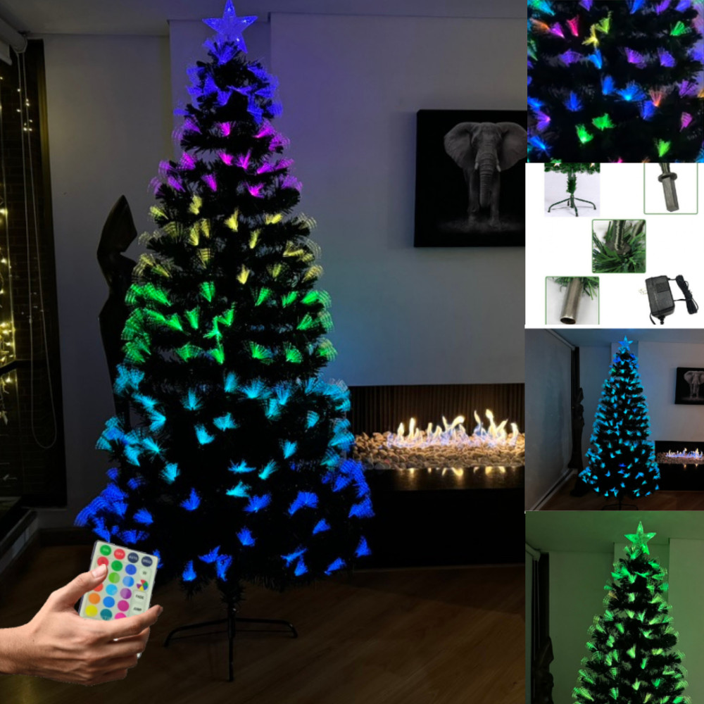 Árbol fibra optica multicolor control remoto 120 cm 
