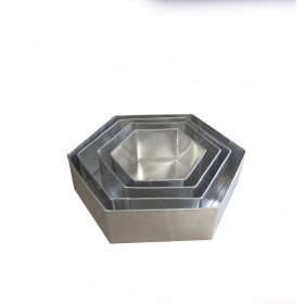 Molde ponque hexágono 1/4 Lb x und