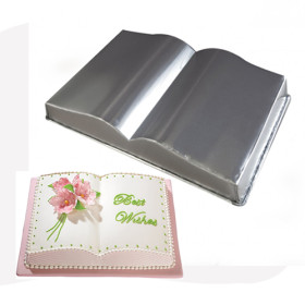 Molde ponque libro 1/8  lb x und