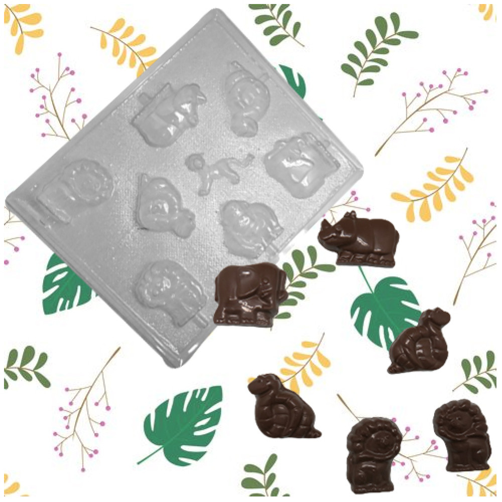 Molde  animalitos selva x 8 Cav