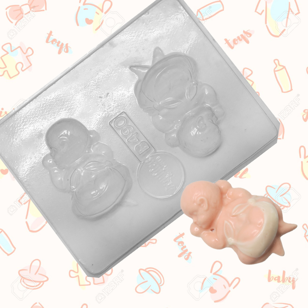 Molde bebe acostado X2