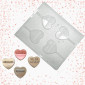 Molde chocolate corazón mensaje x 4
