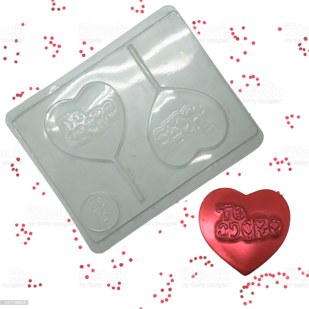 Molde chocolate corazón te adoro x 2