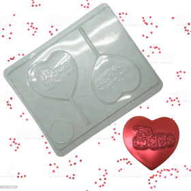 Molde chocolate corazón te adoro x 2