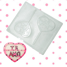Molde chocolate corazón te amo x 2