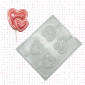 Molde chocolate corazón doble x  4