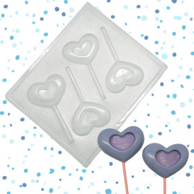 Molde chocolate corazón hueco x 4