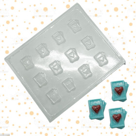 Molde chocolate cartas de amor x 12
