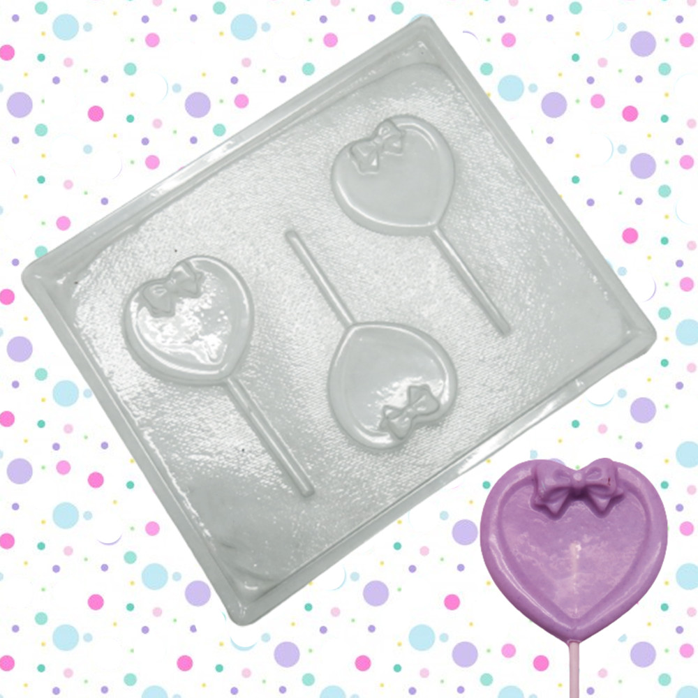 Molde chocolate corazón moño x 3