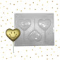 Molde chocolate corazón carita x 3