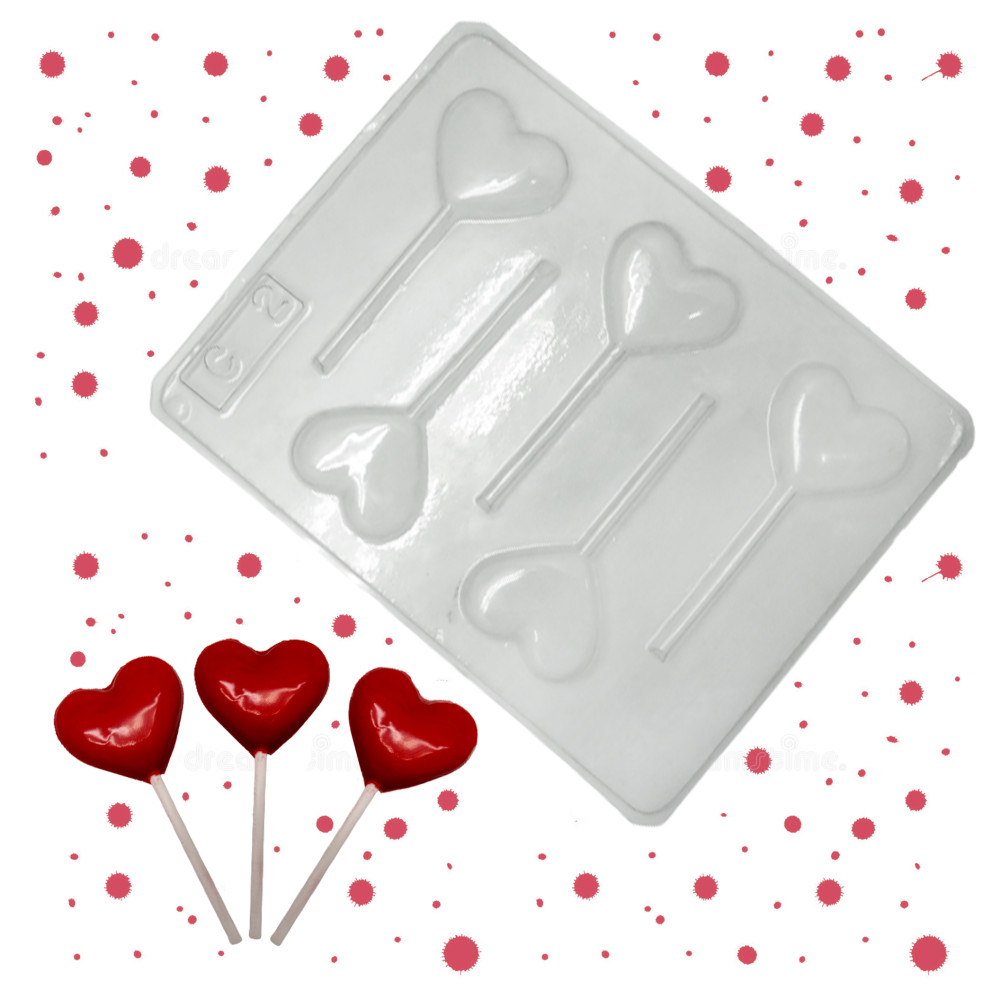 Molde colombina corazón x 5