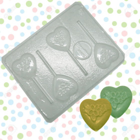 Molde chocolate corazón flores x 4