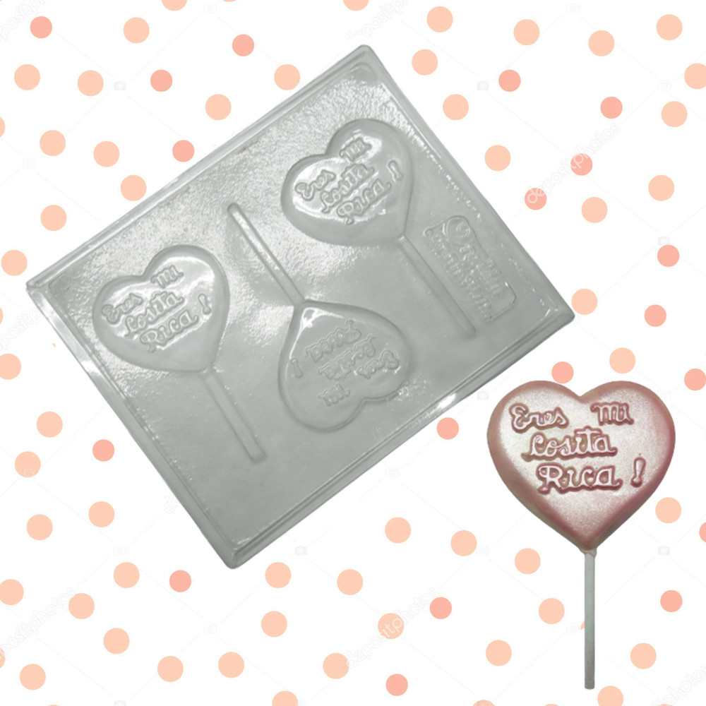 Molde chocolate corazón mensaje x  3
