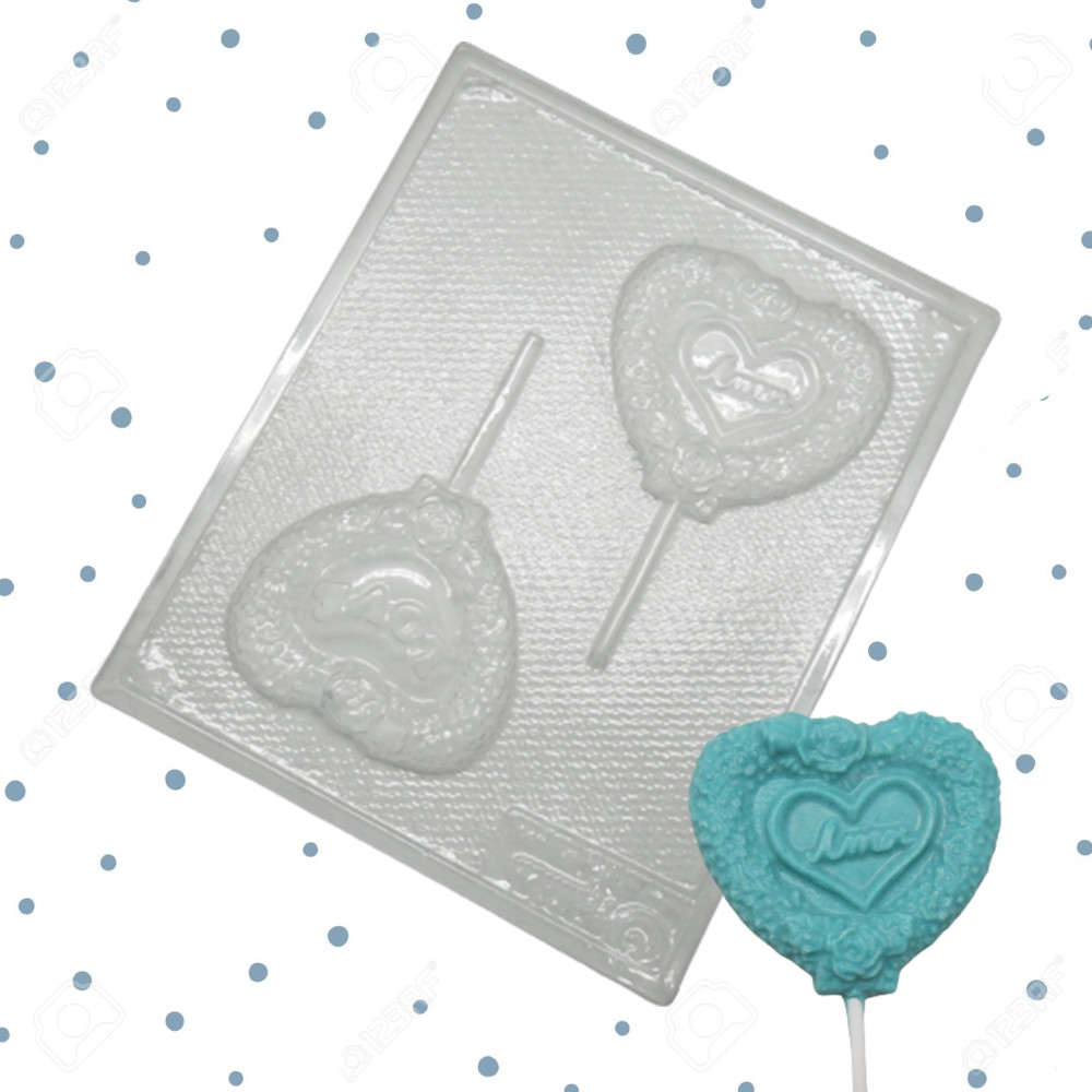 Molde chocolate corazón amor x 2