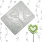 Molde chocolate corazón decorado  x 3