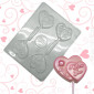 Molde chocolate corazón love you x 4