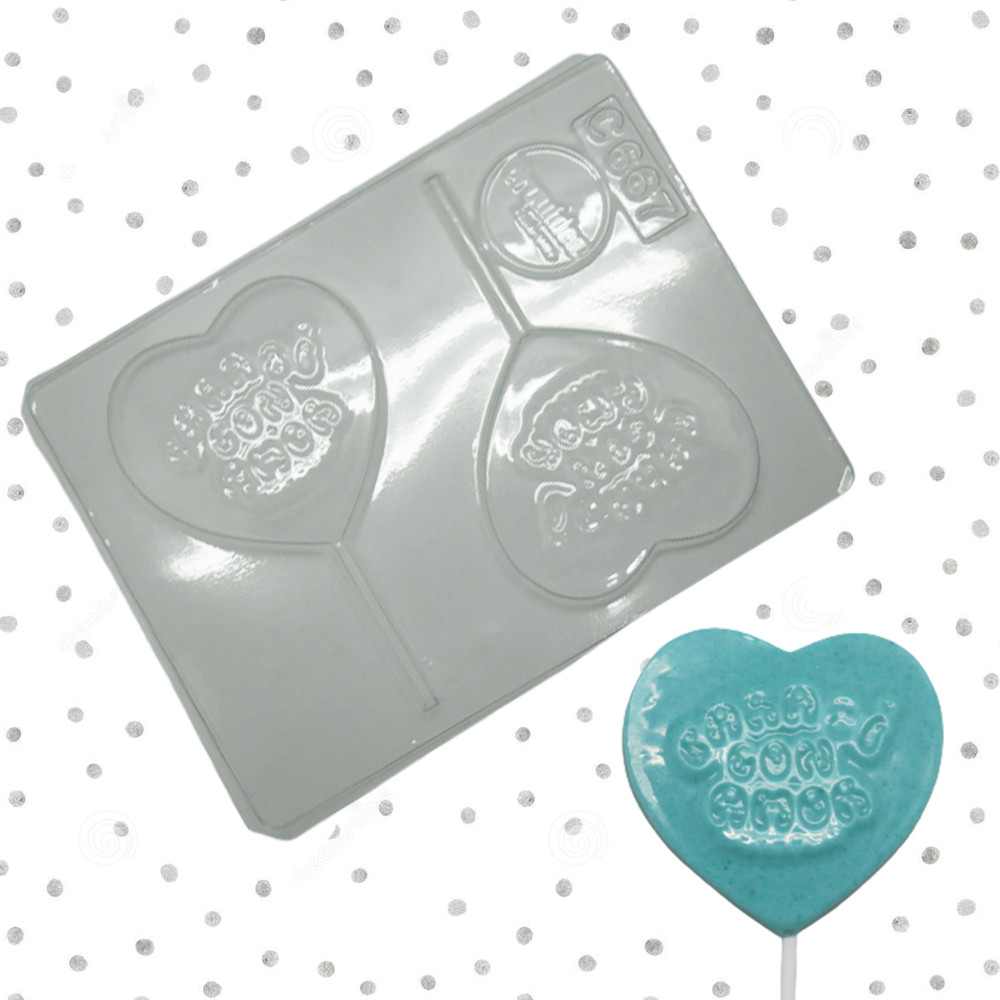 Molde chocolate corazón mensaje amor x 2