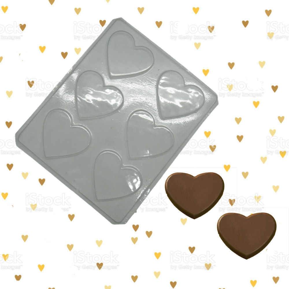 Molde chocolate corazón x 6