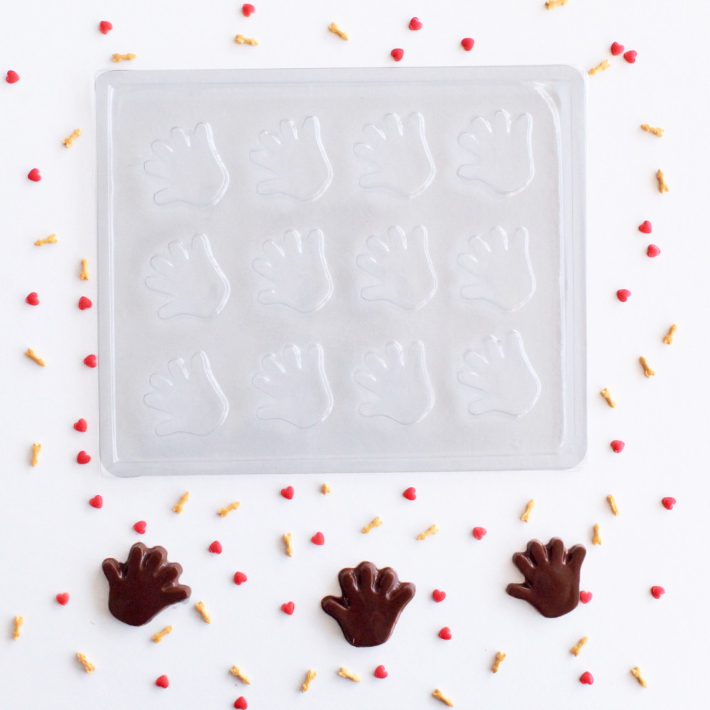 Molde chocolate manos x 12