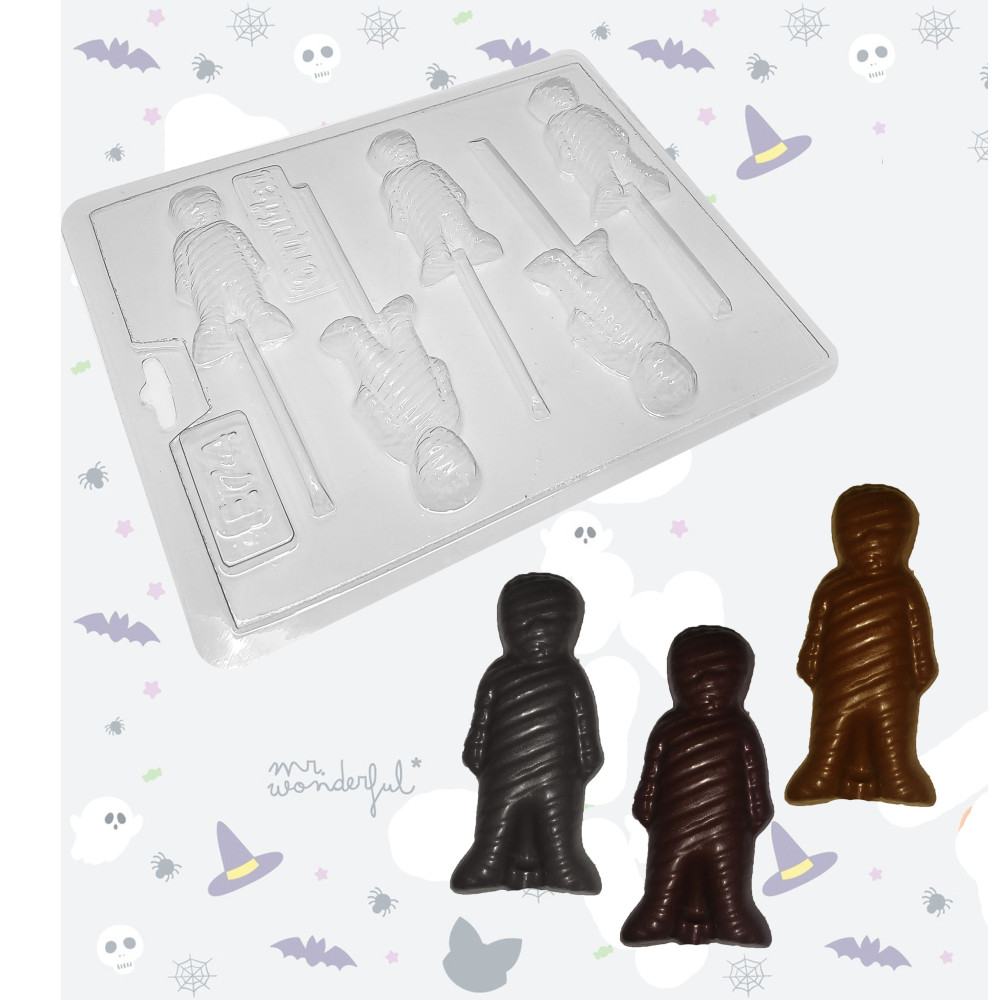 Molde chocolate momias x 5 Cav