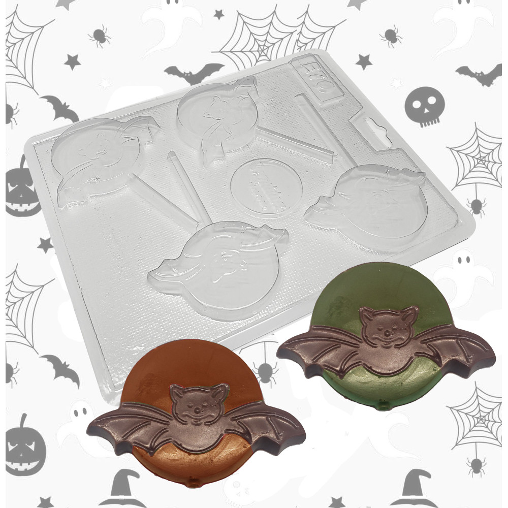 Molde chocolate placa murcielago x 4 Cav