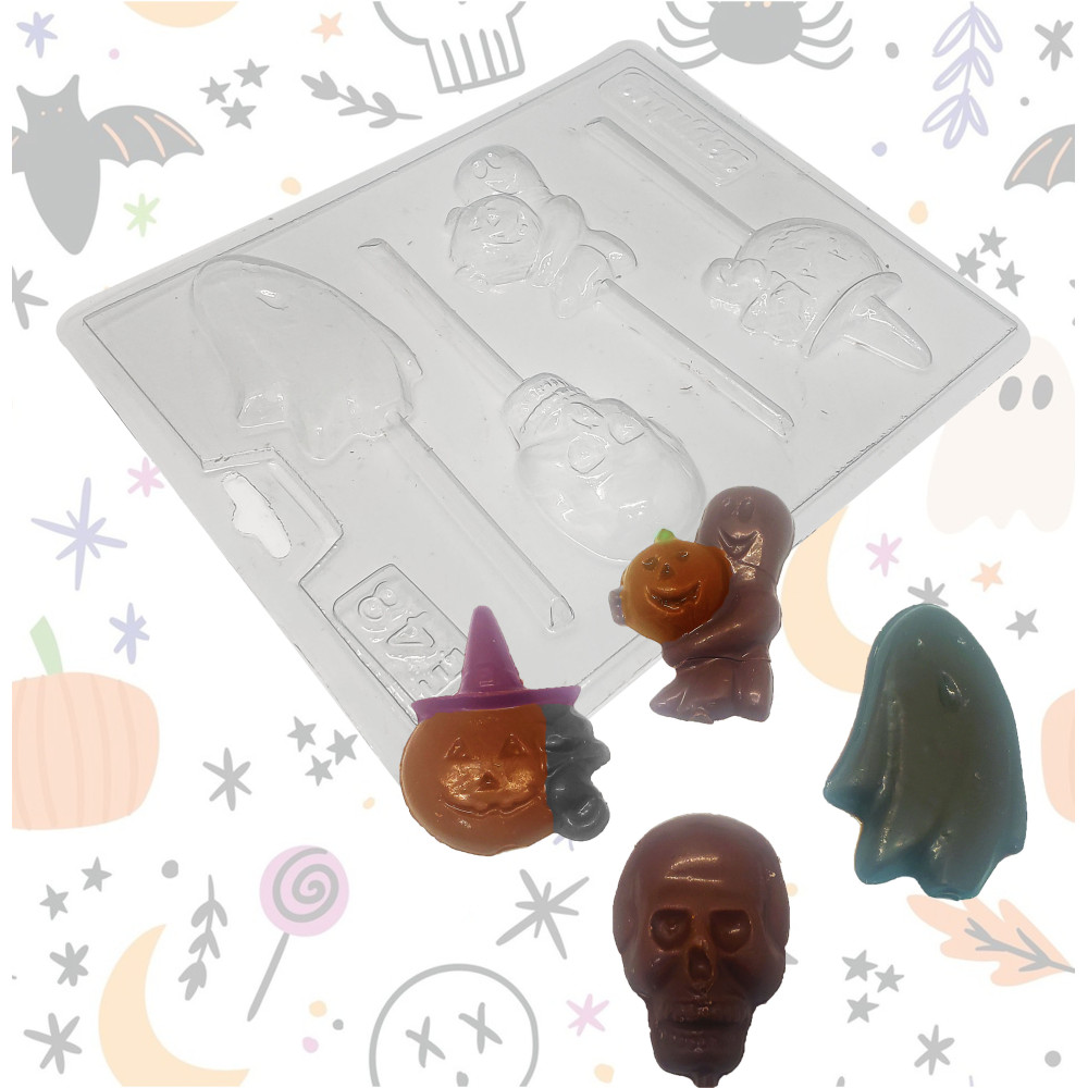 Molde chocolate halloween x 4 Cav