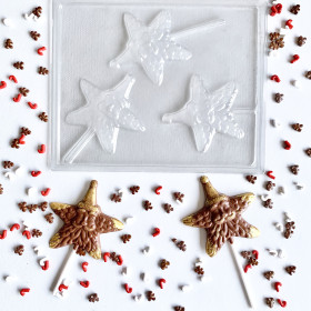 Molde estrella papa noel x3