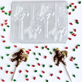 Molde papa noel regalo x 4
