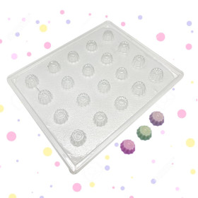 Molde bombon mini rizado x 20