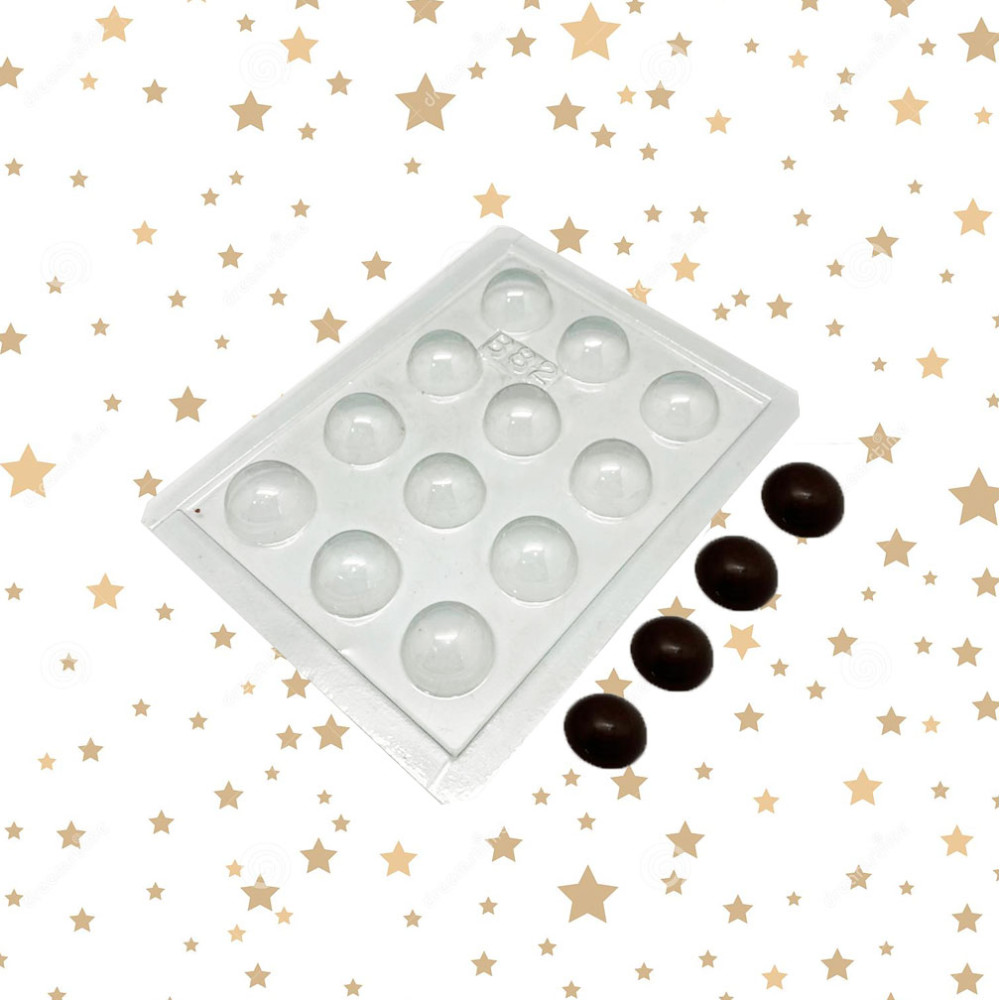 Molde chocolate semi esfera x 12