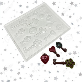 Molde choco llaves y candado x 14