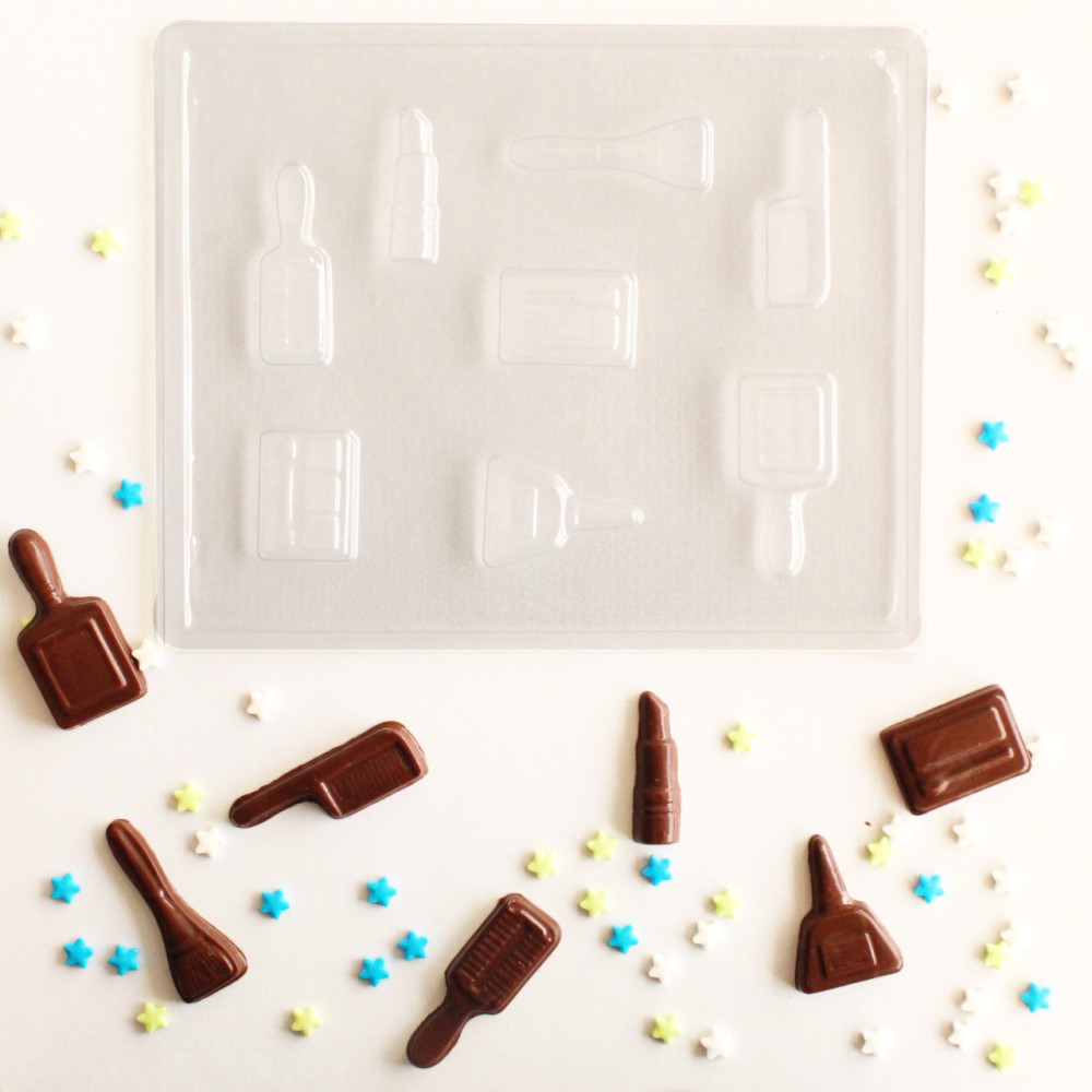 Molde chocolate maquillaje x8