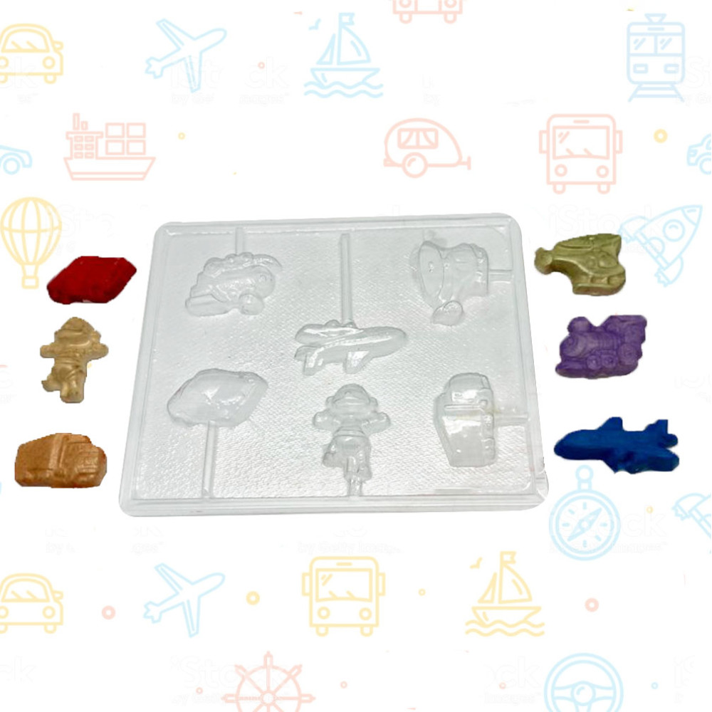 Molde medios de transporte x 6