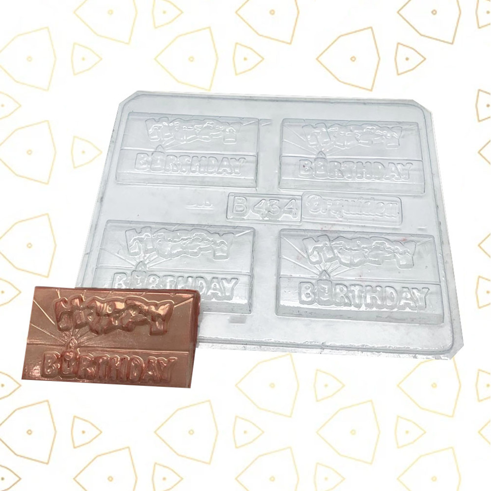Molde placa happy birthday x 4