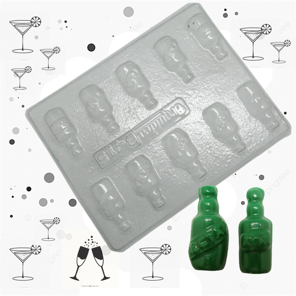 Molde chocolate botellitas x10