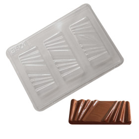 Molde chocolate barra lineas x 3