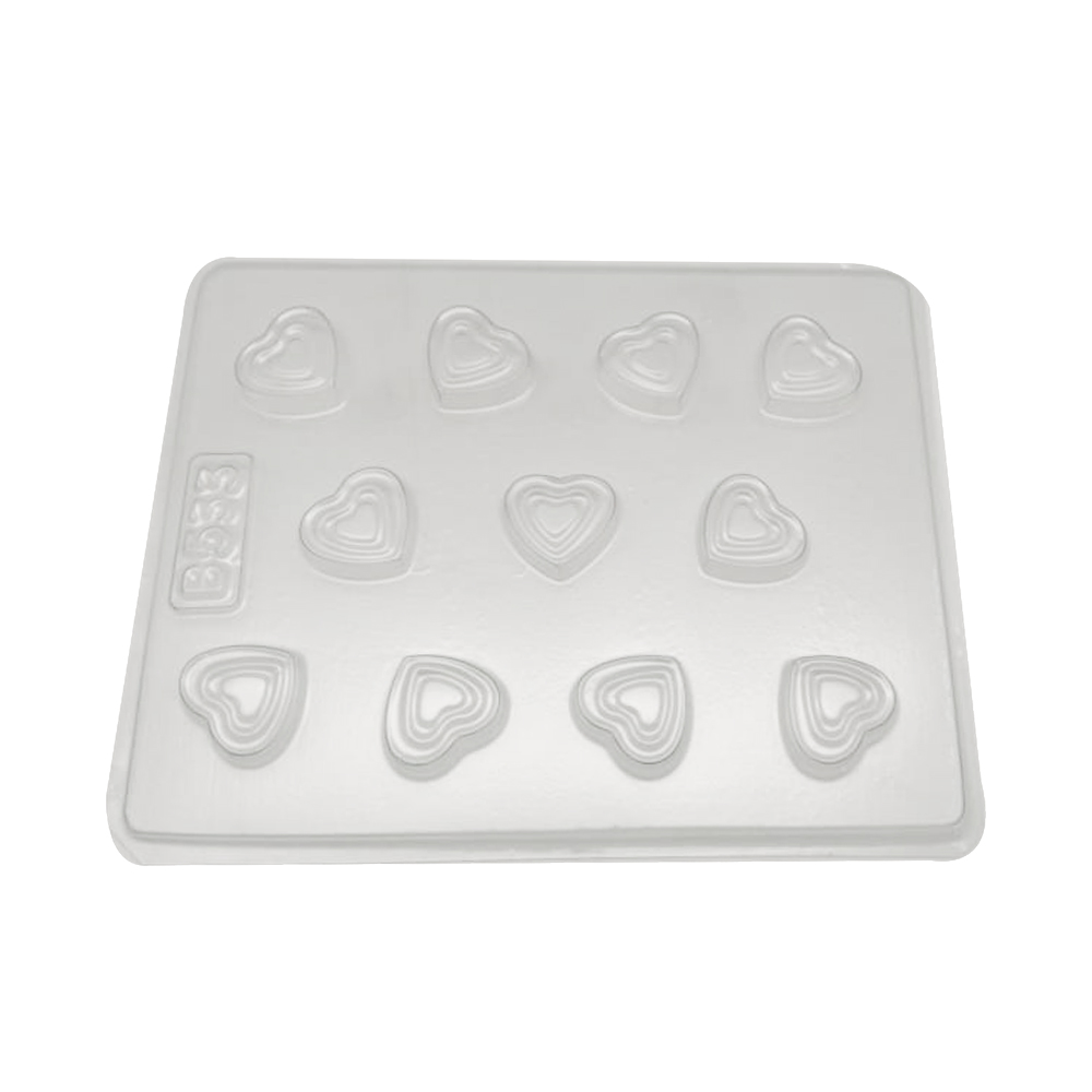 Molde chocolate corazon decorado x 11