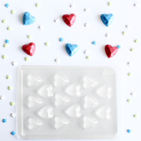 Molde mini corazones geométricos x 15