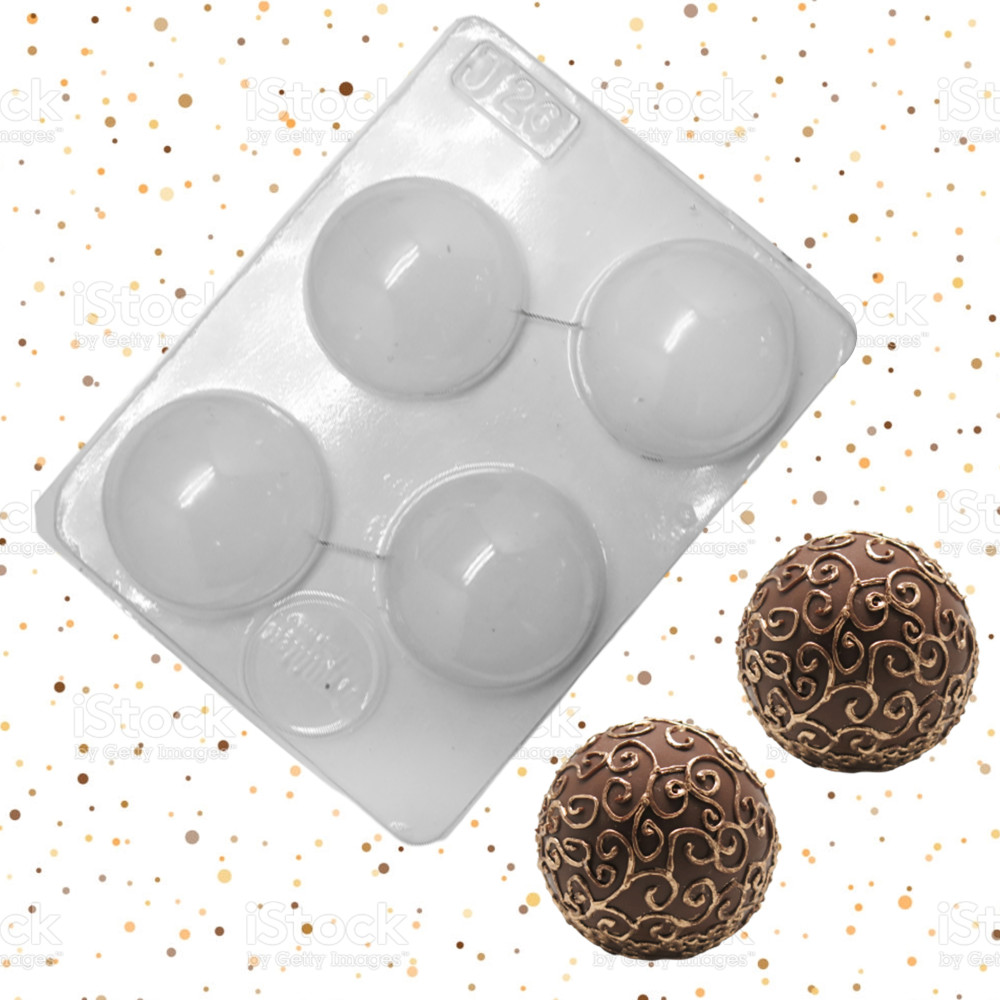 Molde chocolate semi esfera x 4