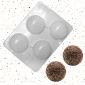 Molde chocolate semi esfera x 4
