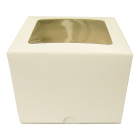 Caja para cupcakes blanca - ventana