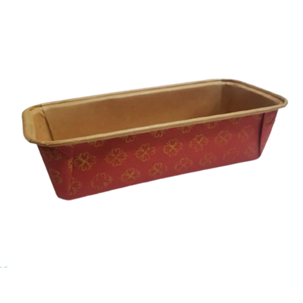 Molde plum cake rojo-dorado x 300 Gr