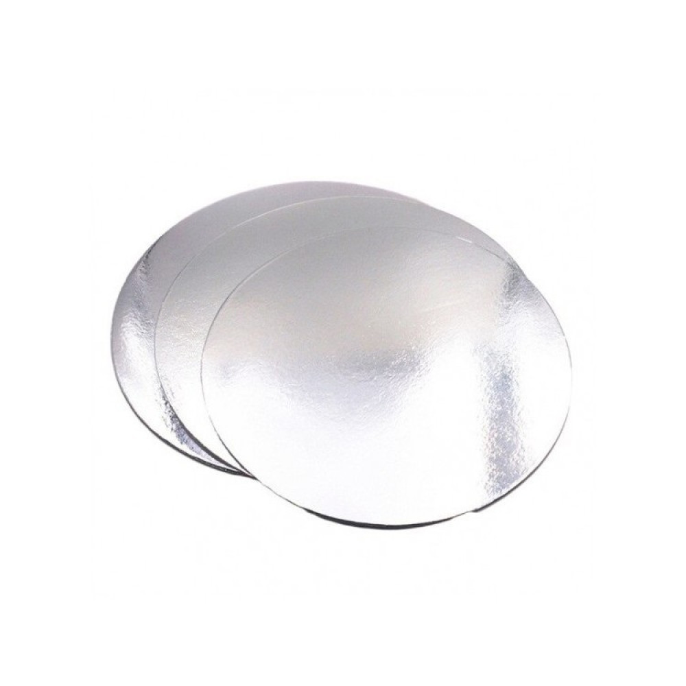 Disco-blonda de cartón plateado 20 cm x und
